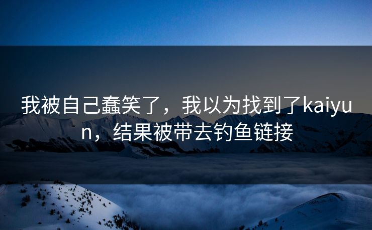 我被自己蠢笑了，我以为找到了kaiyun，结果被带去钓鱼链接
