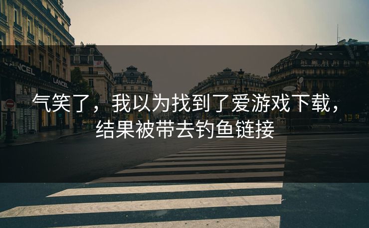 气笑了，我以为找到了爱游戏下载，结果被带去钓鱼链接